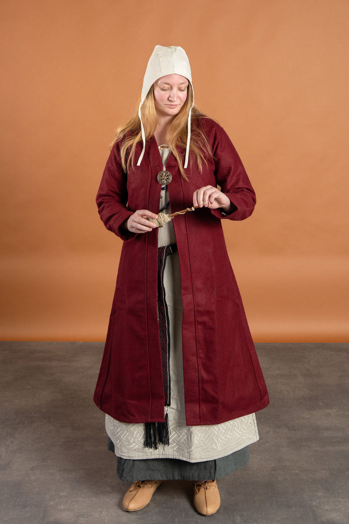 Birka kaftan Aslaug, wool blend, red