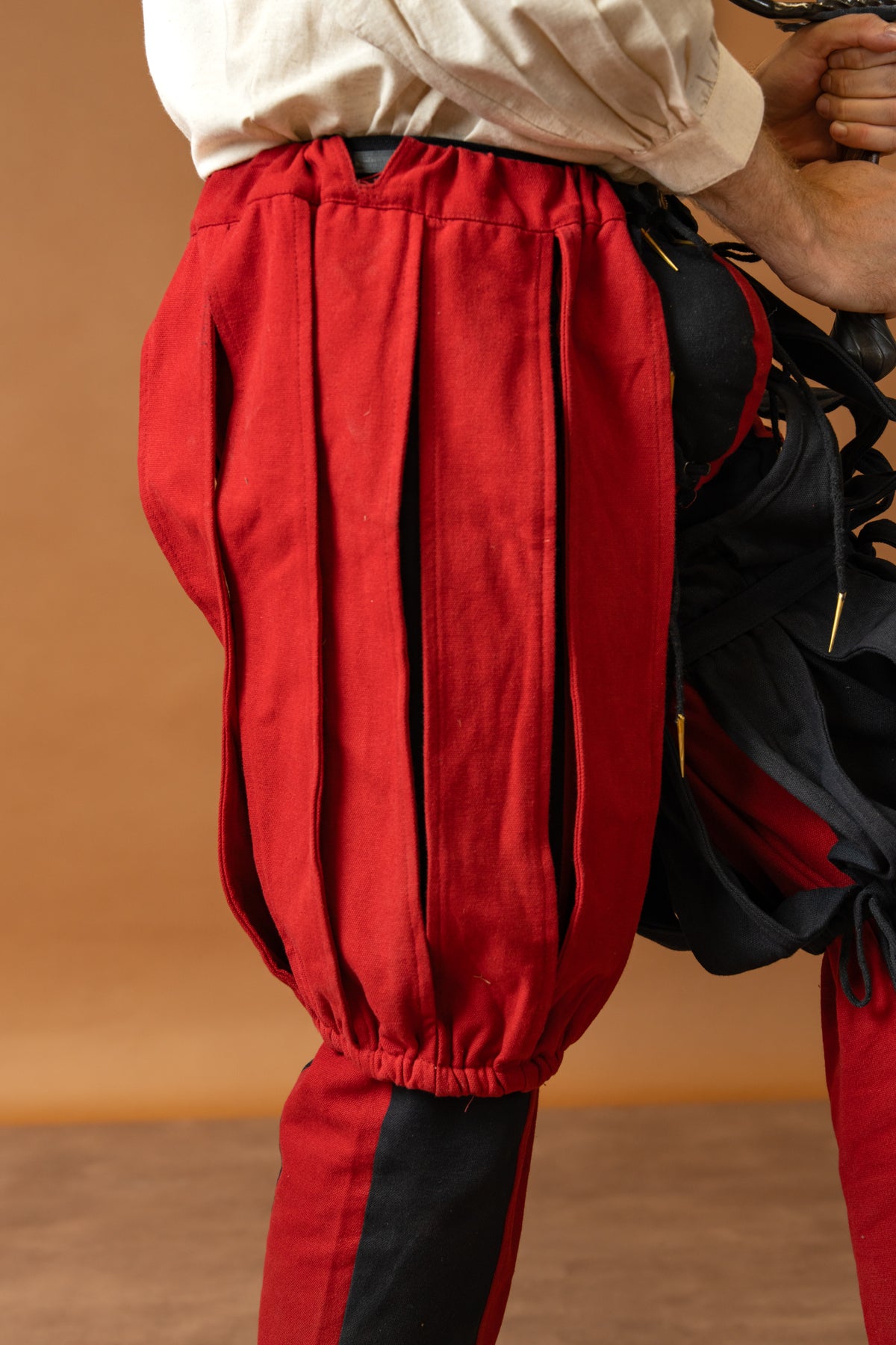 Landsknecht open trouser leg Friedrich, red, per piece