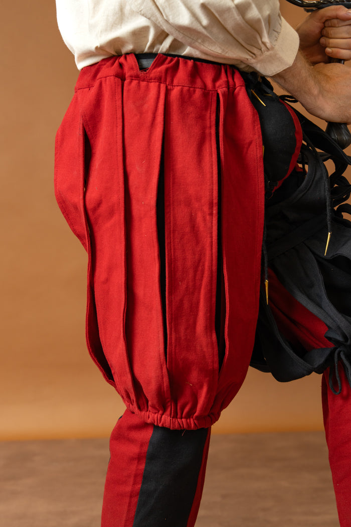 Landsknecht open trouser leg Friedrich, red, per piece