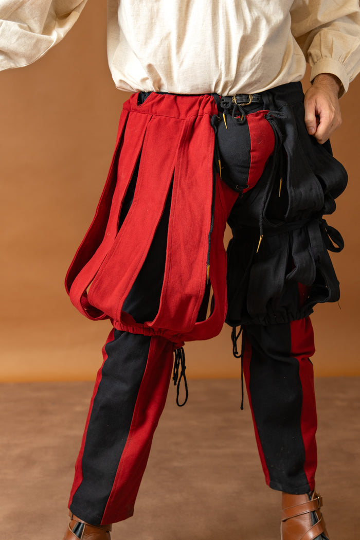 Landsknecht open trouser leg Friedrich, red, per piece