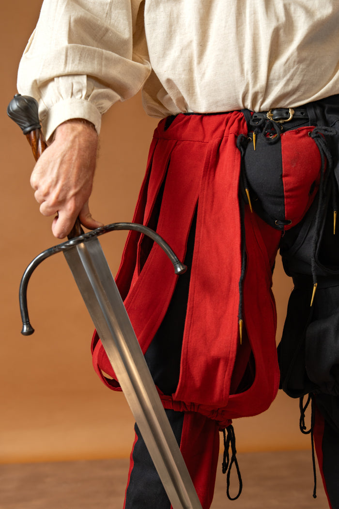 Landsknecht open trouser leg Friedrich, red, per piece