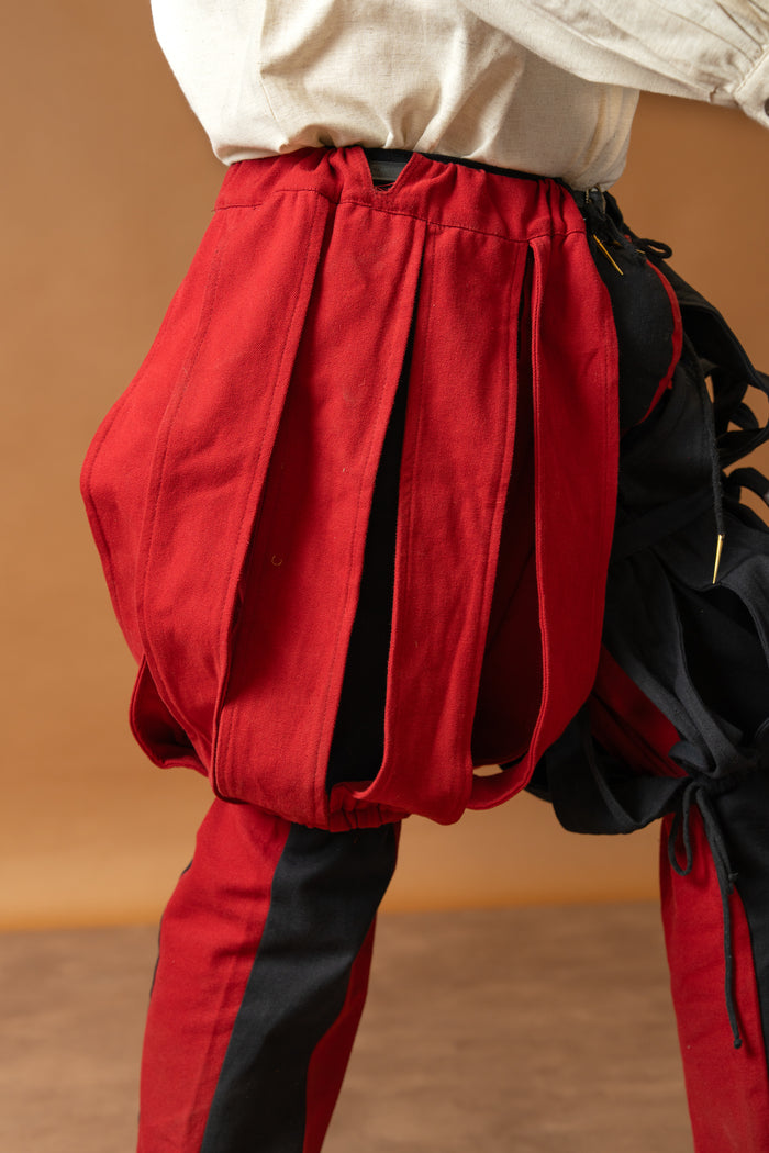 Landsknecht open trouser leg Friedrich, red, per piece