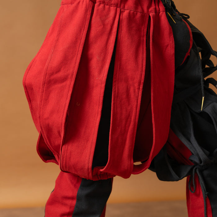 Landsknecht open trouser leg Friedrich, red, per piece