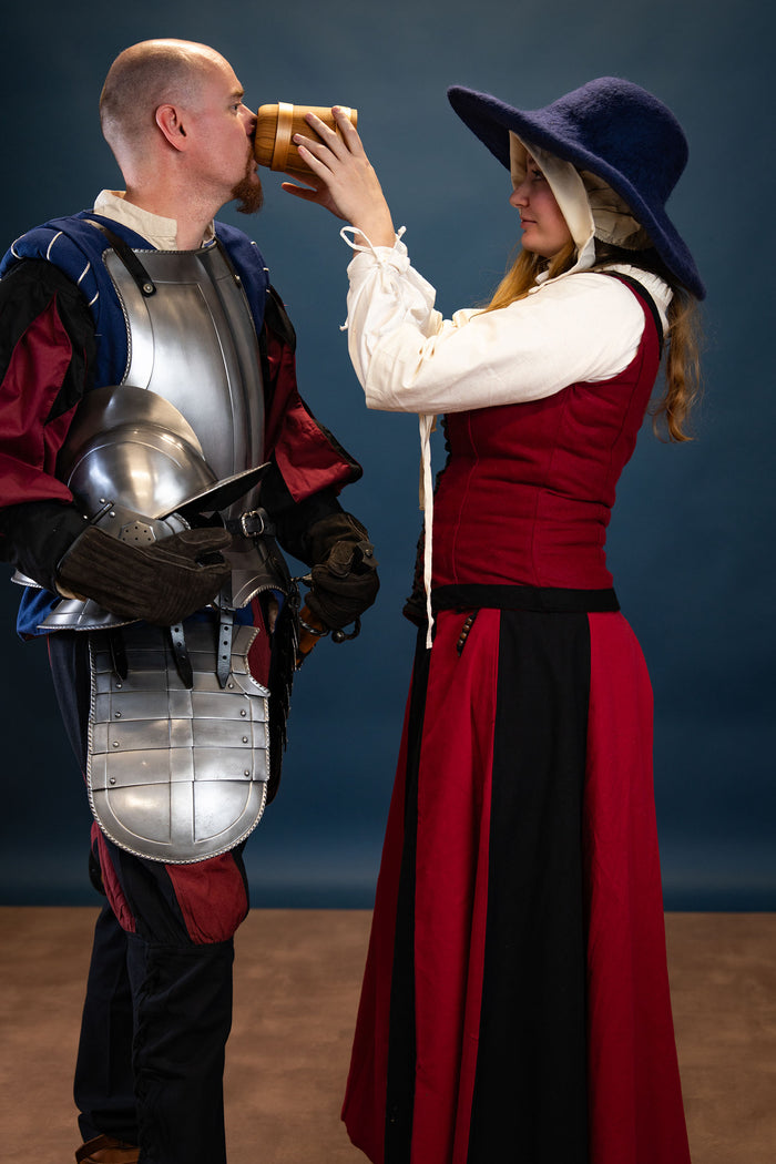 Landsknecht skirt Loreena, black-red