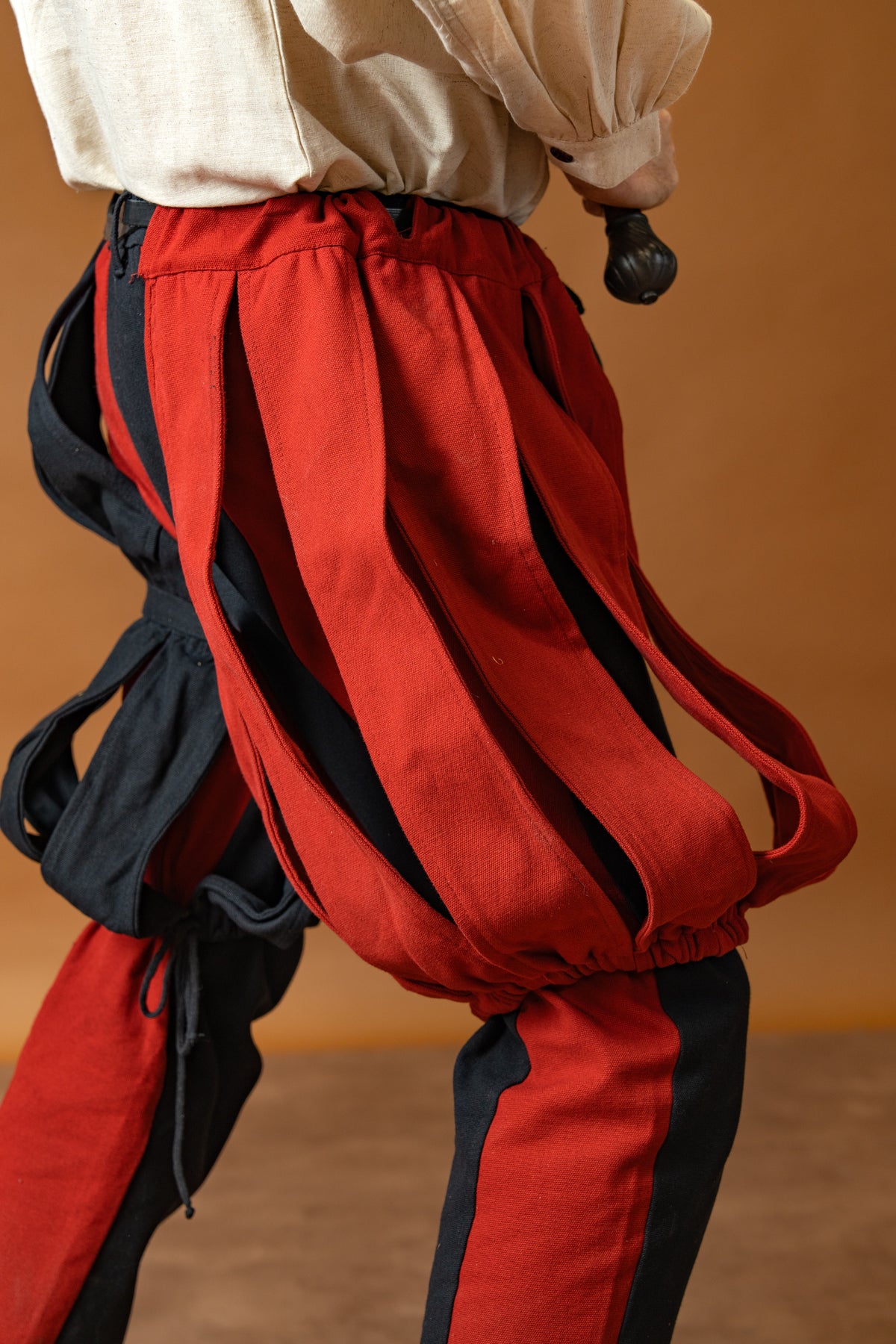 Landsknecht open trouser leg Friedrich, red, per piece