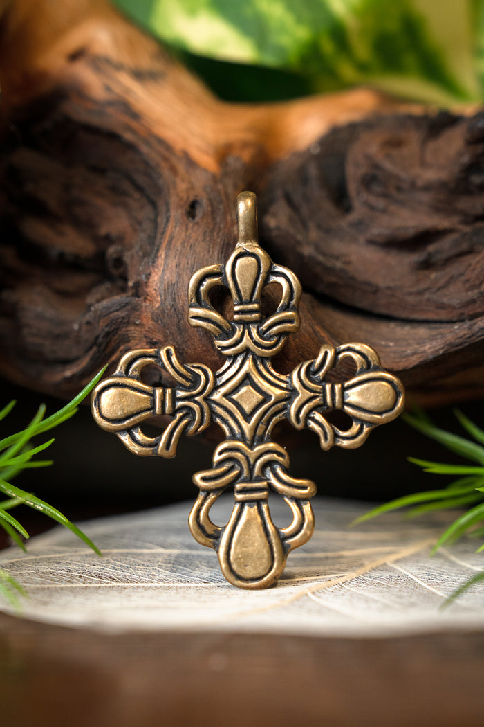 Viking cross Ringerike style, bronze