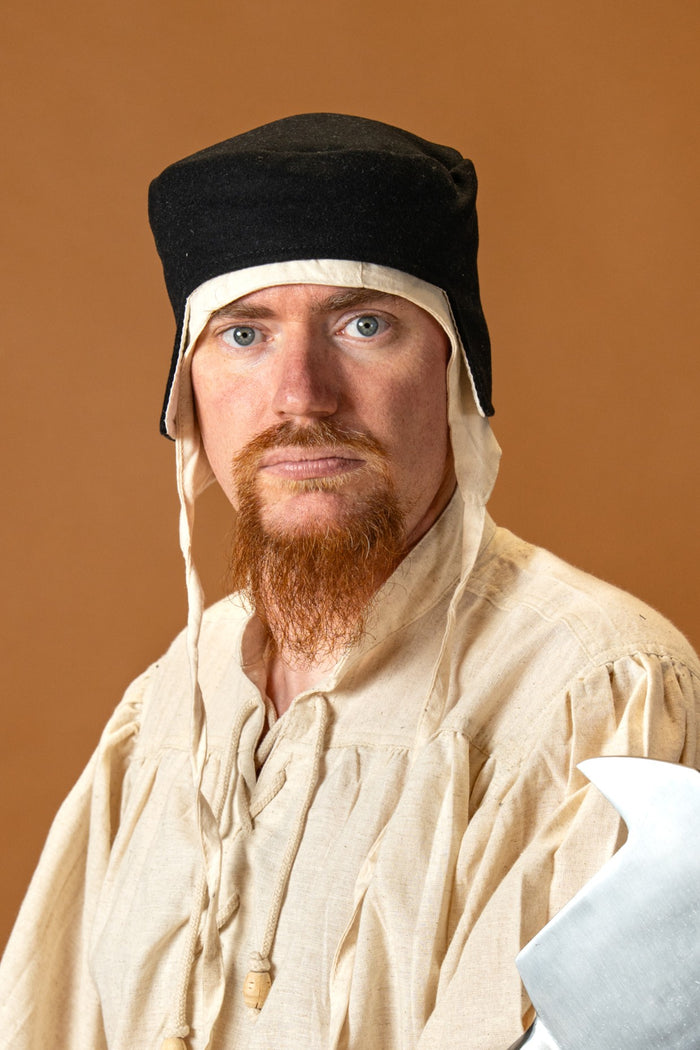 Renaissance cap Rafael, wool blend, black