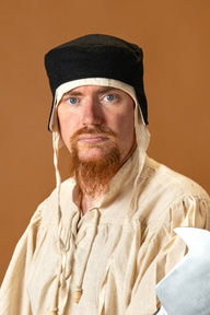 Renaissance cap Rafael, wool blend, black