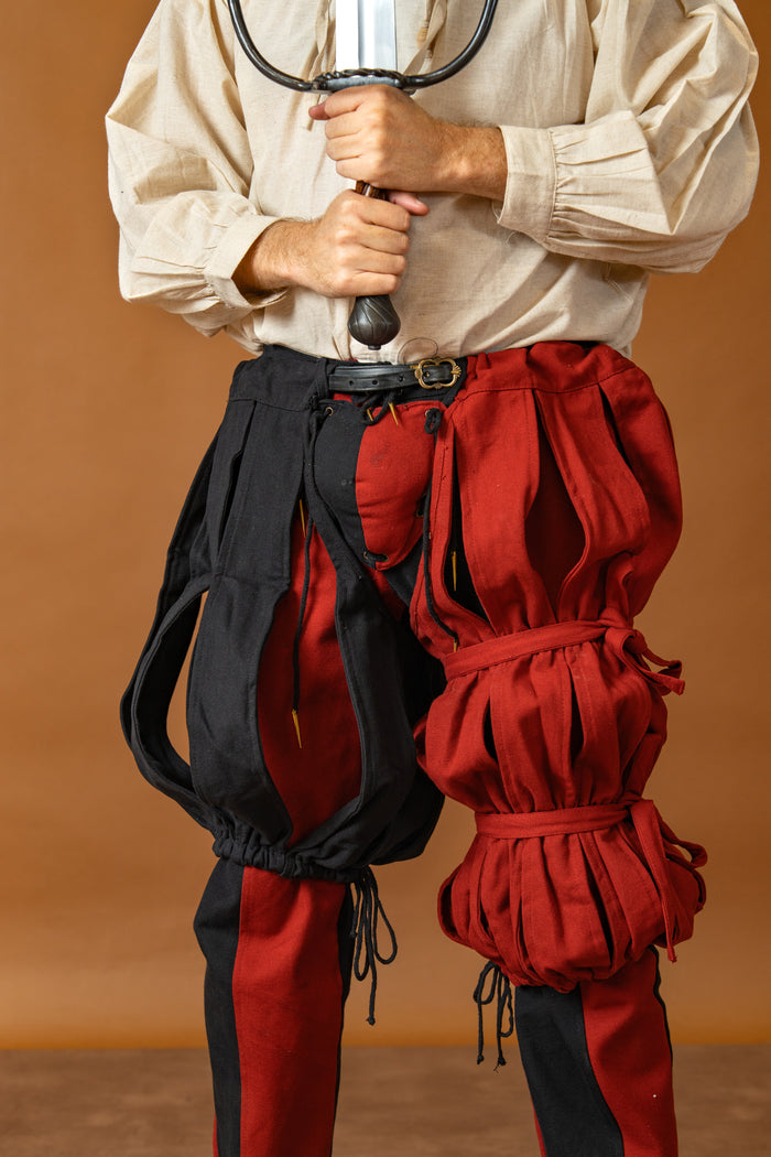 Landsknecht trousers Friedrich, red-black