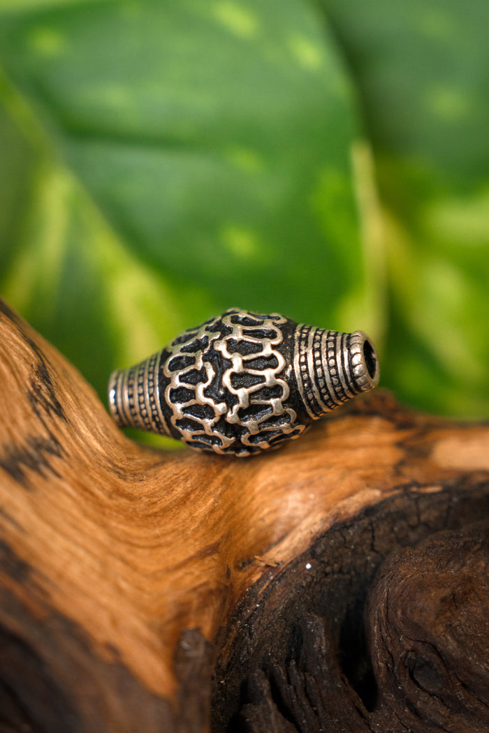 Viking bead Sweden, silvered bronze