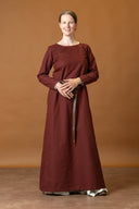 Medieval dress Freya, burgundy-red