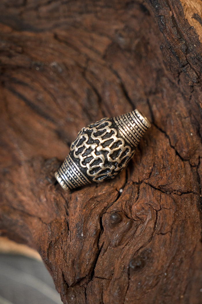 Viking bead Sweden, silvered bronze