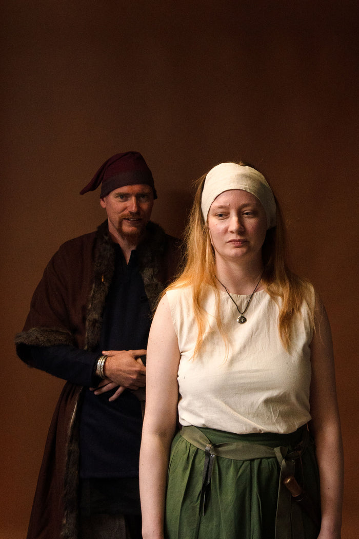 Fillet, historical headscarf basic, linen, natural