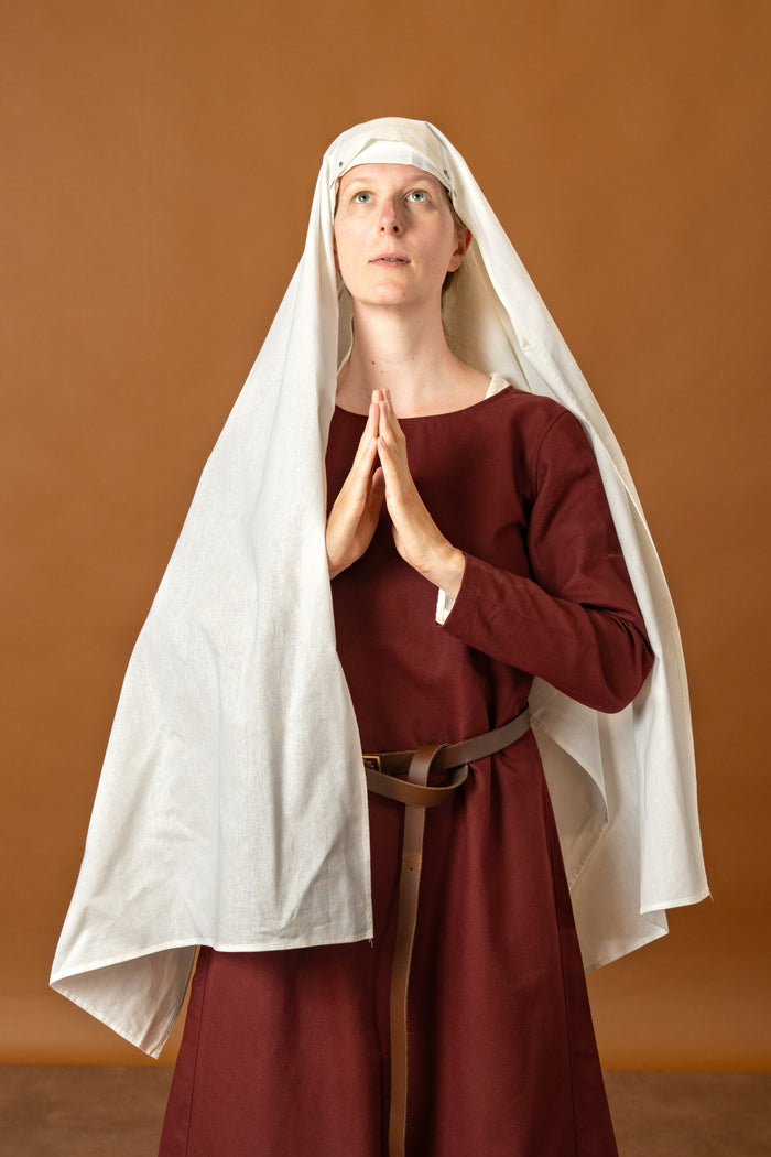 Rectangular veil, 70x200 cm, cotton, natural