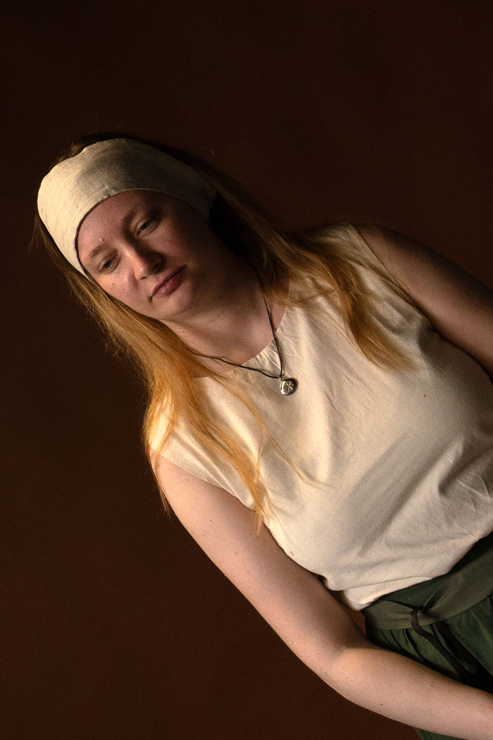 Fillet, historical headscarf basic, linen, natural