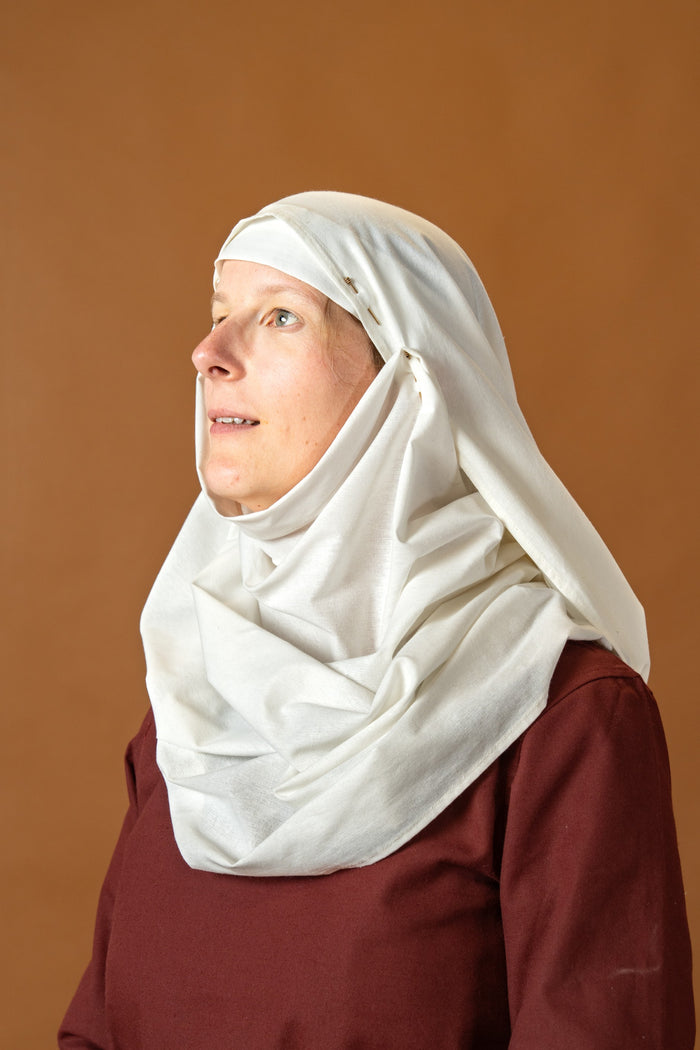 Rectangular veil, 70x200 cm, cotton, natural