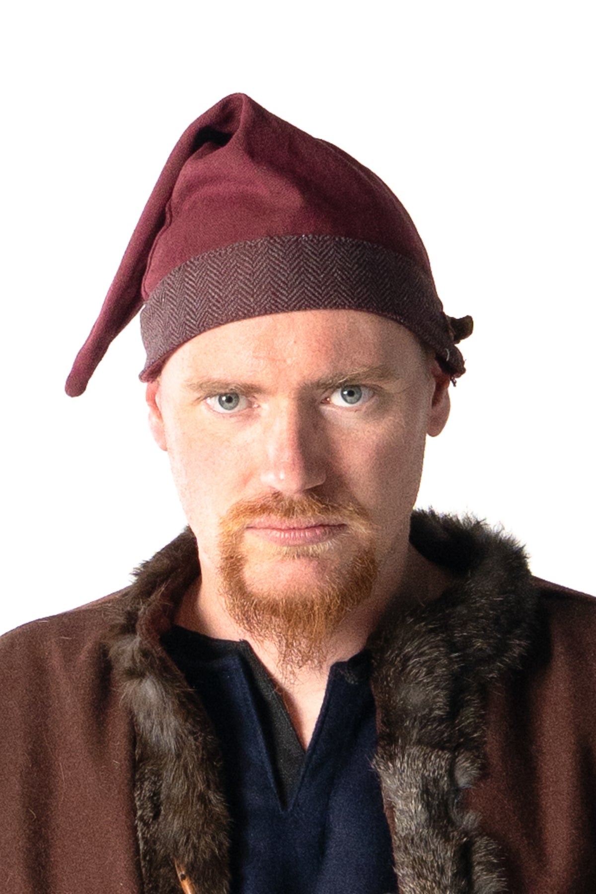 Viking hat Toki, burgundy red