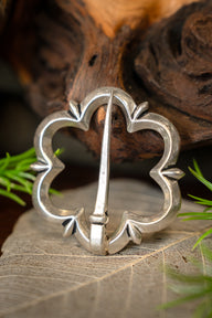14th century gothic brooch, silvered bronze