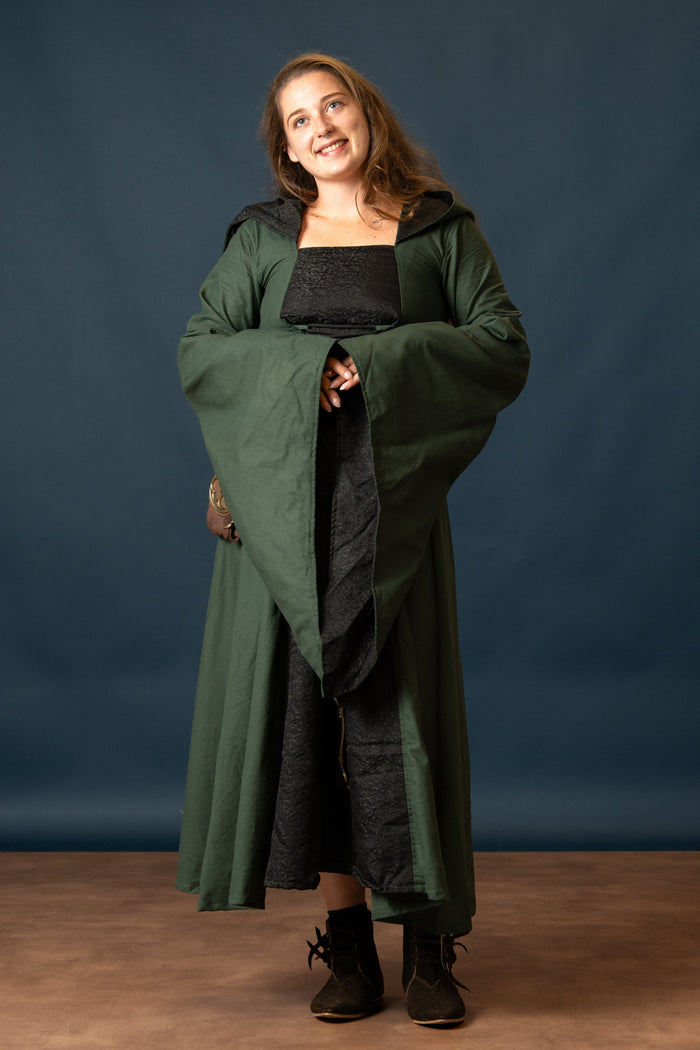 Medieval dress Ophelia, green-black