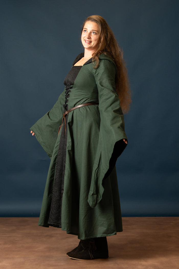 Medieval dress Ophelia, green-black