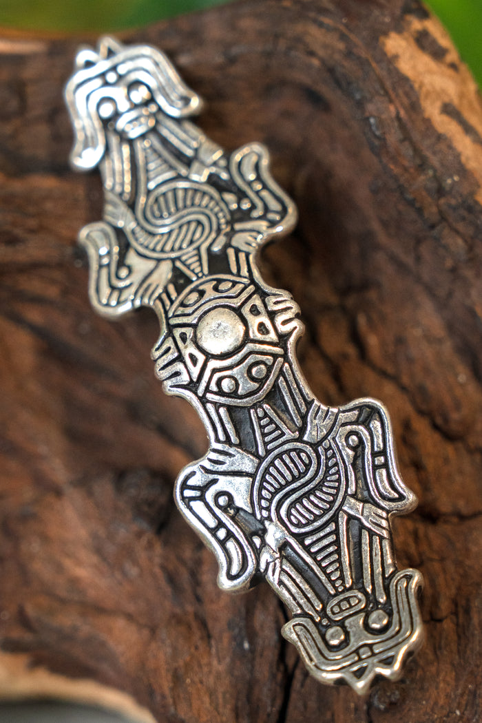 Viking brooch Birka, grave 1080, silvered bronze