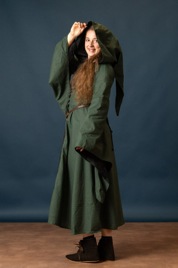 Medieval dress Ophelia, green-black
