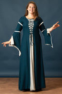 Dress Eleanora green-white