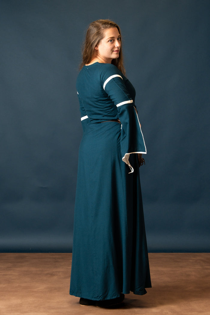 Dress Eleanora green-white