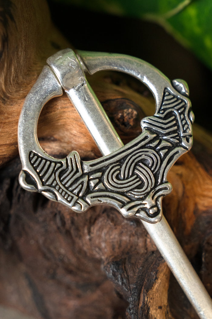 Gaelic/Viking brooch Oppland, silvered bronze