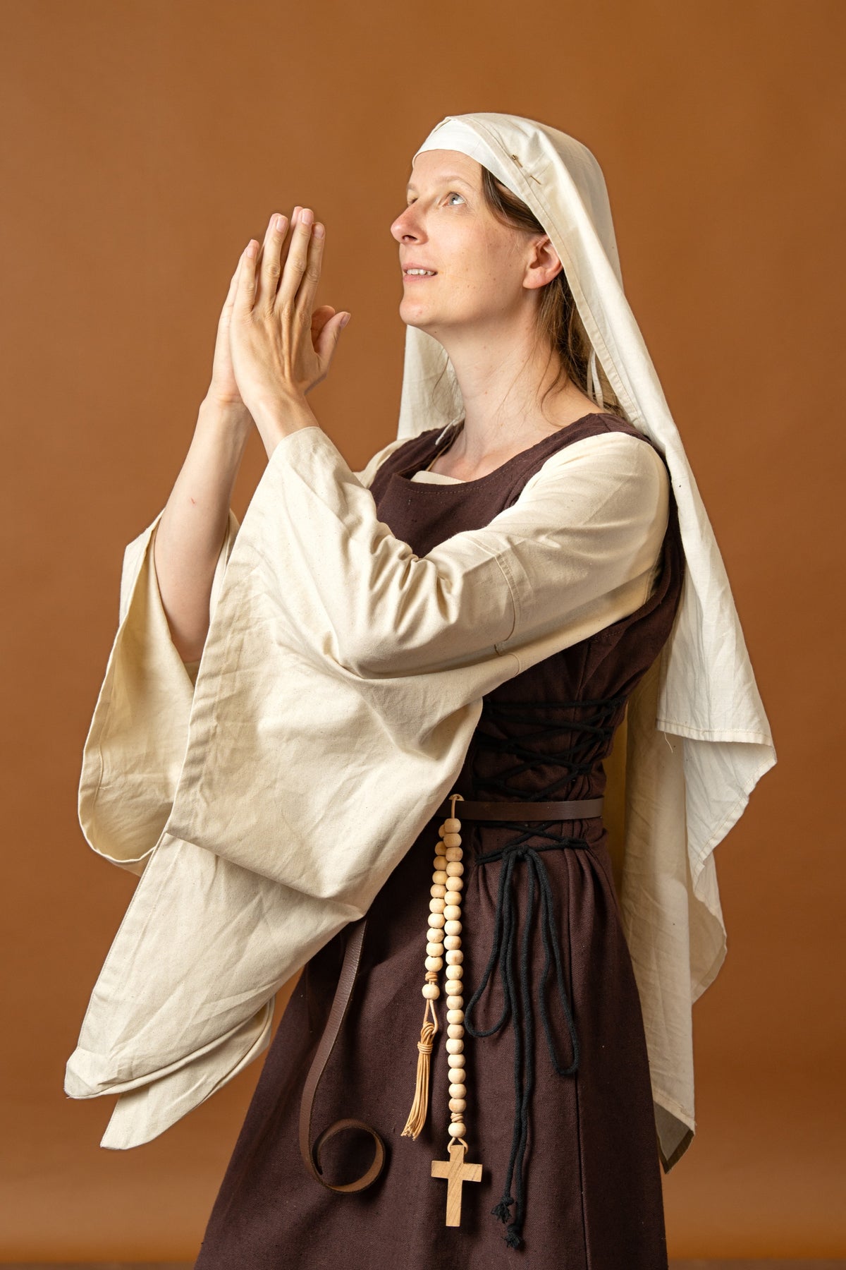 Rectangular veil, 70x200 cm, cotton, natural