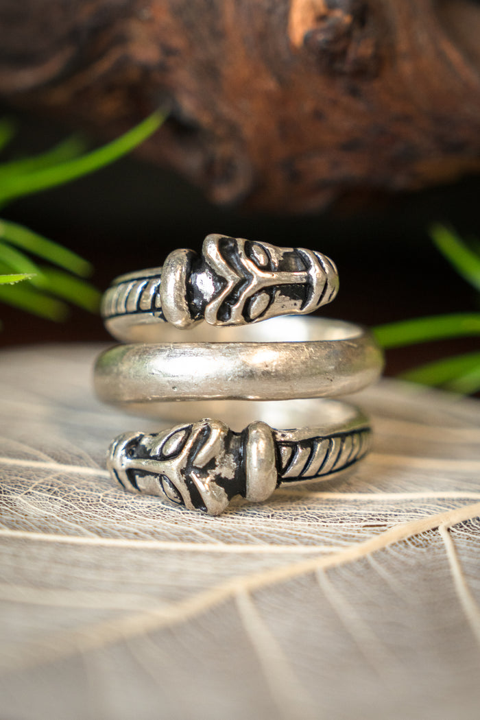 Luxurious Iceland Viking ring, silvered bronze