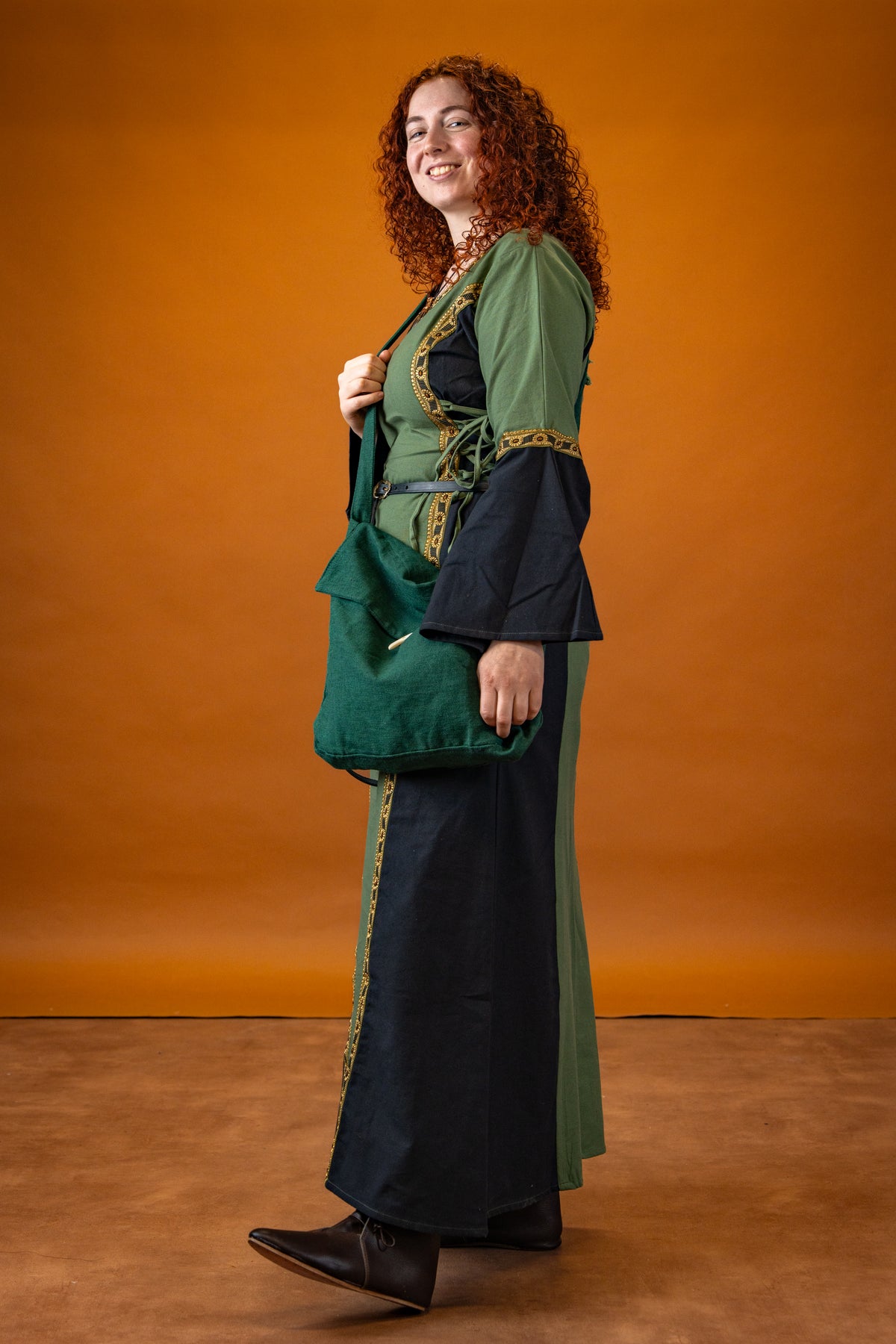 Medieval bag Ehwaz, green