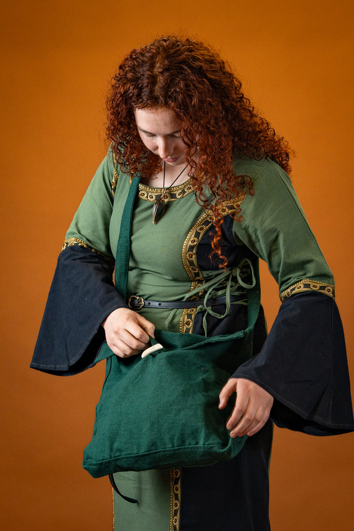 Medieval bag Ehwaz, green