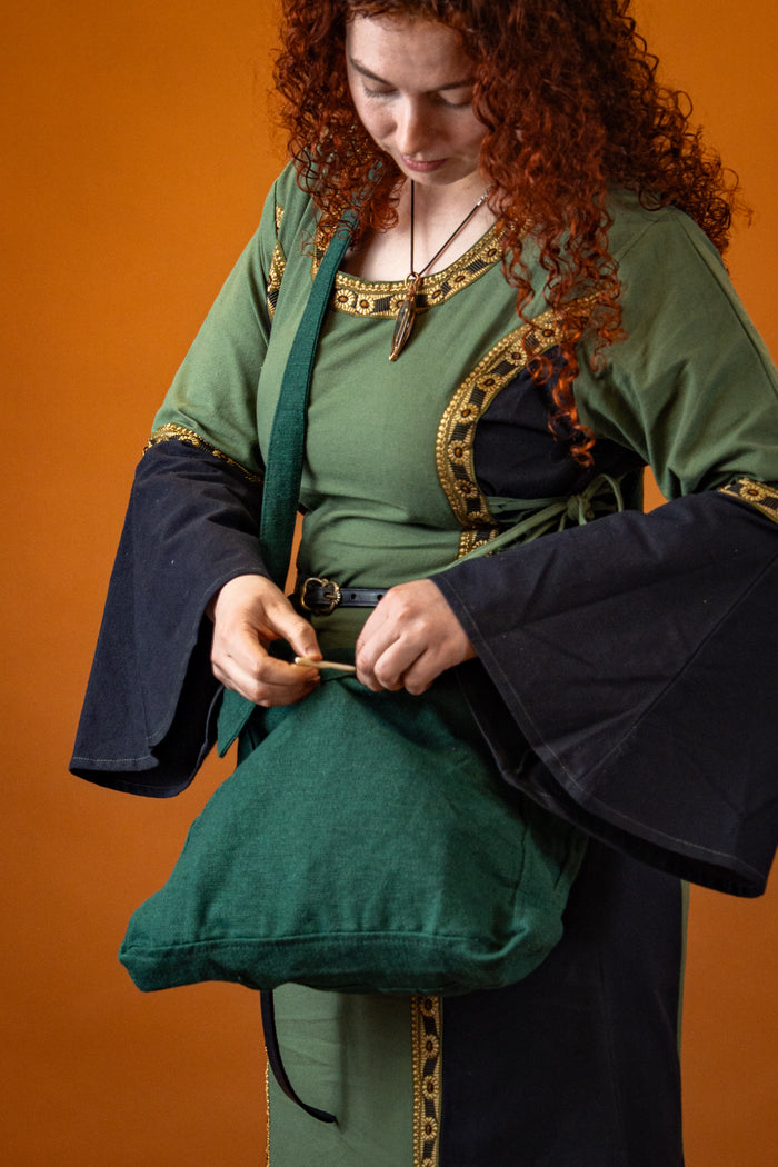 Medieval bag Ehwaz, green