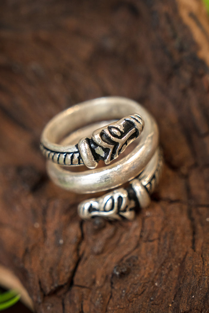 Luxurious Iceland Viking ring, silvered bronze