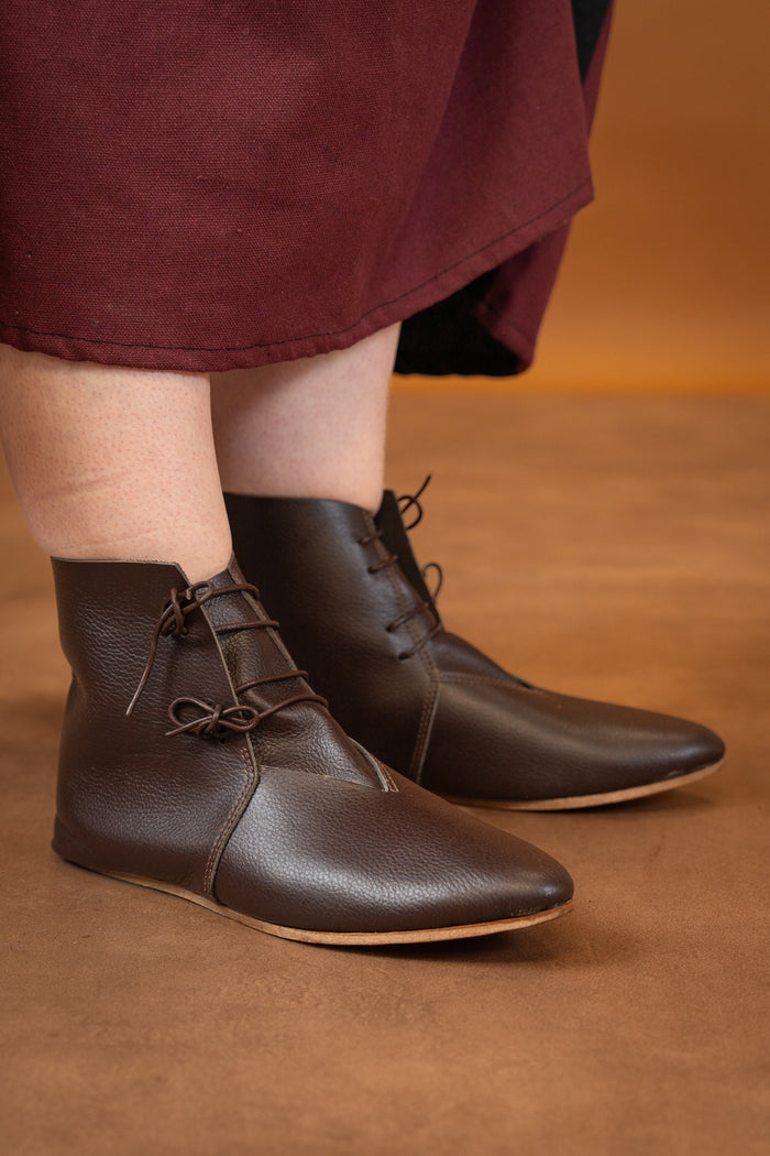 Medieval shoes Hinnerk, medieval, brown