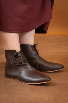 Medieval shoes Hinnerk, medieval, brown