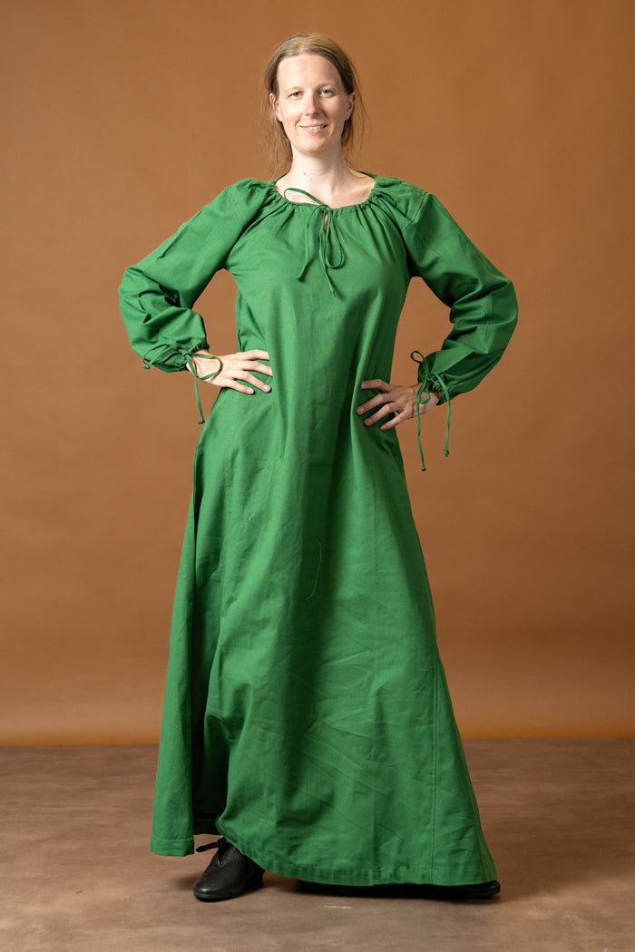 Matilda medieval chemise, underdress, green