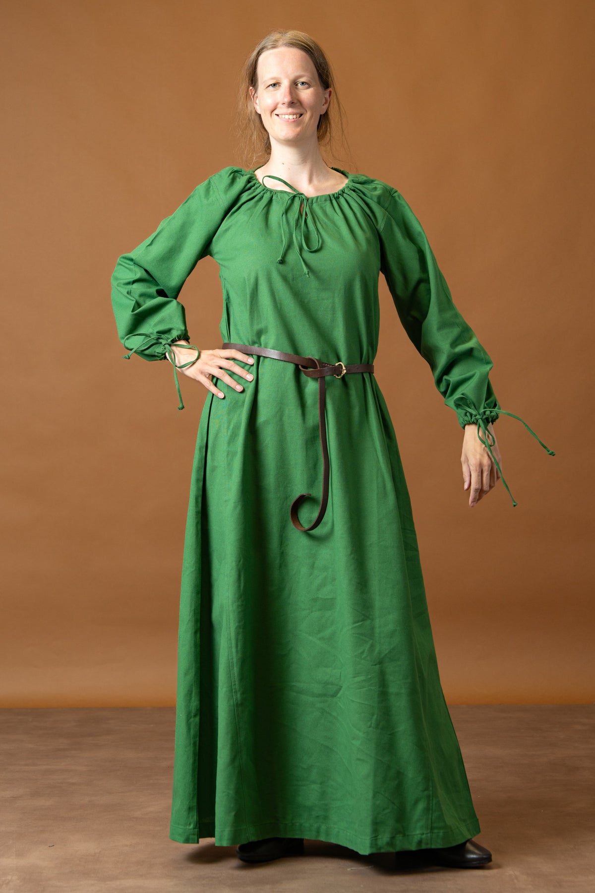 Matilda medieval chemise, underdress, green