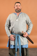 Viking tunic Lodin, gray, wool blend