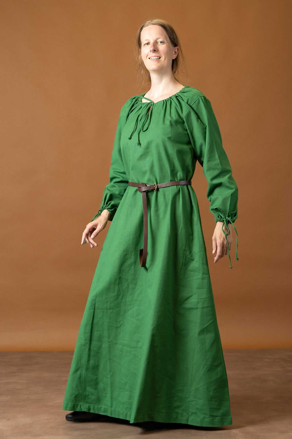 Matilda medieval chemise, underdress, green