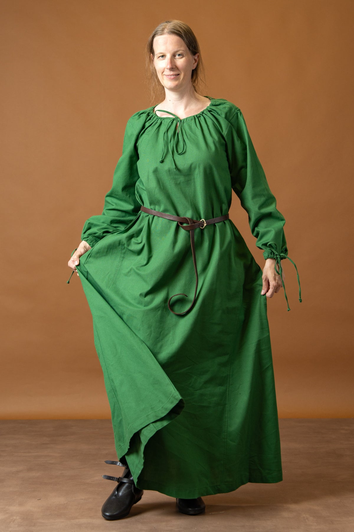 Matilda medieval chemise, underdress, green