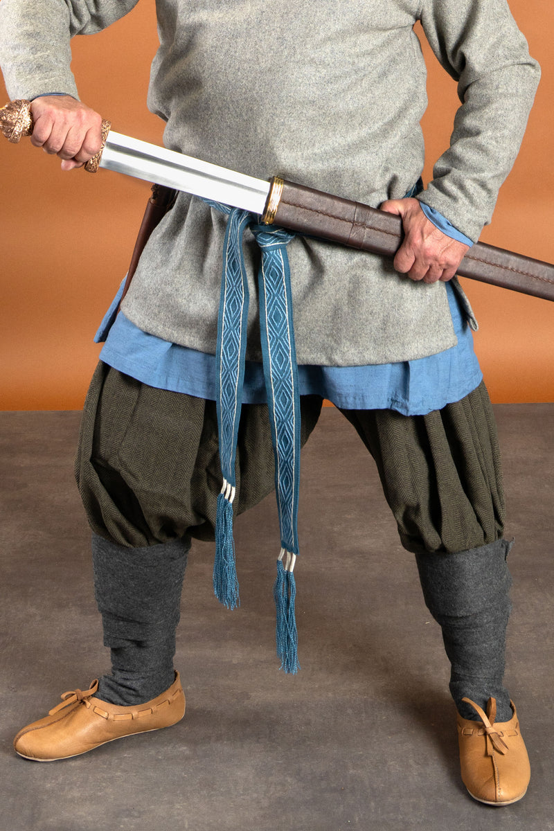 Rusvik vikingebukser Borys, sildebensmønster, oliven/grå, uldmix