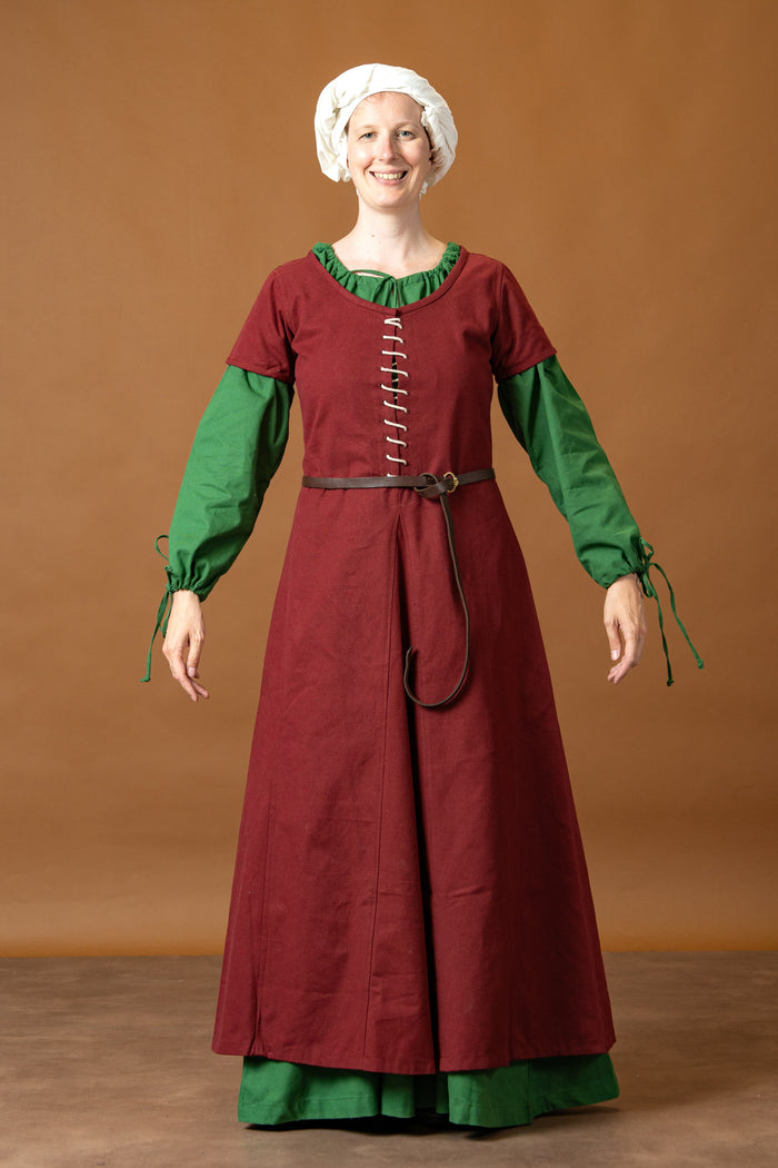 Matilda medieval chemise, underdress, green