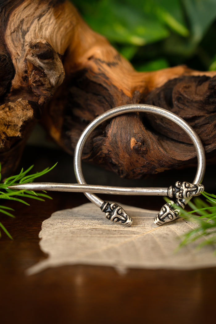 Iceland Viking fibula, silvered bronze