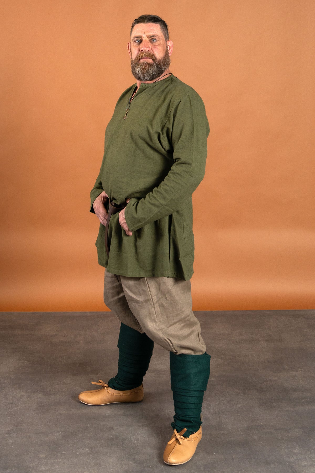 Linen Viking tunic Ragnar, green