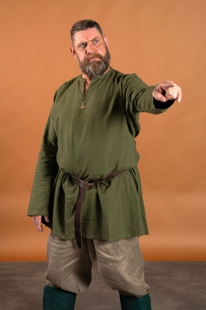 Linen Viking tunic Ragnar, green