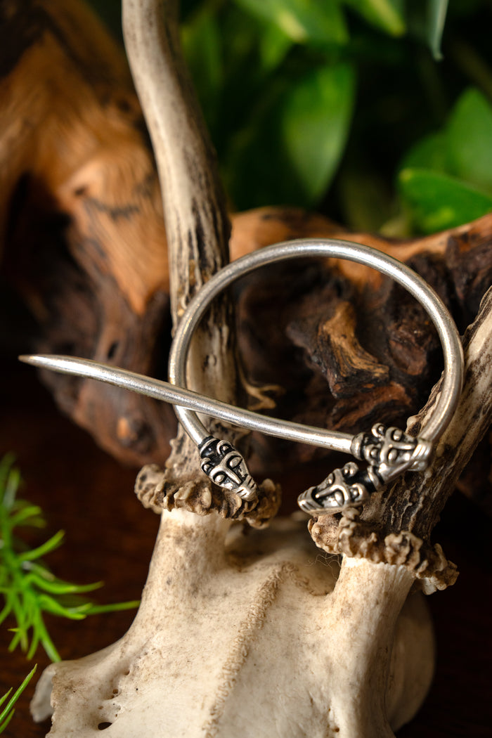 Iceland Viking fibula, silvered bronze