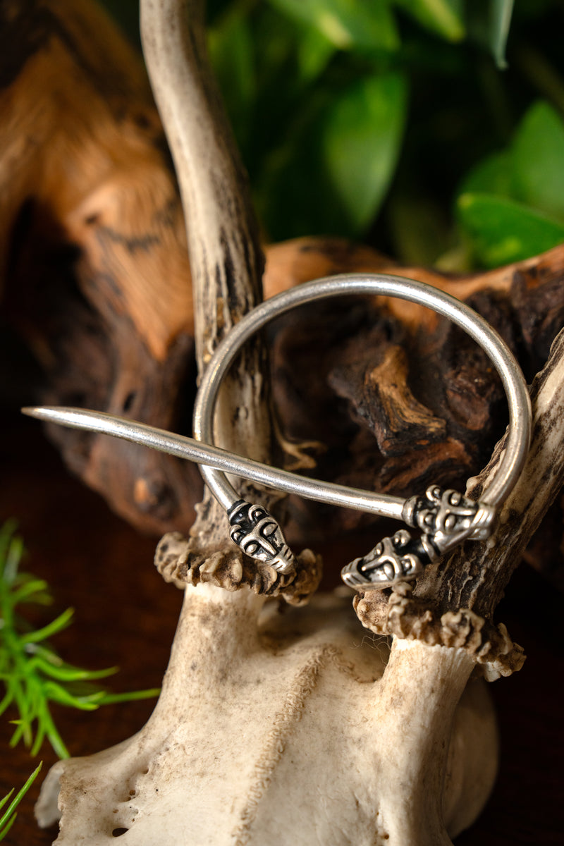 Fibule viking islandaise, bronze argenté