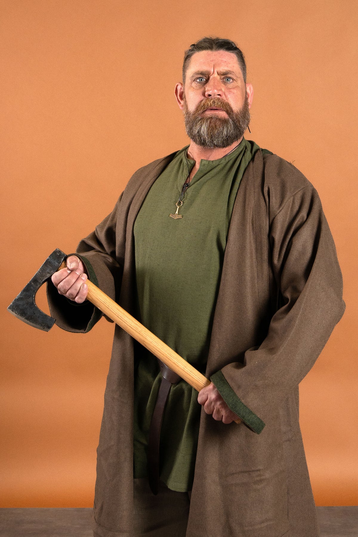 Linen Viking tunic Ragnar, green